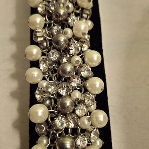 Sparkle And Pearl Silver Tone Bracelet
